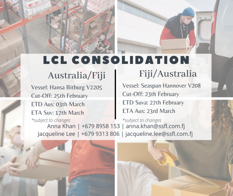 February 2022 LCL Consolidation Fiji to Australia (Suva Sydney
